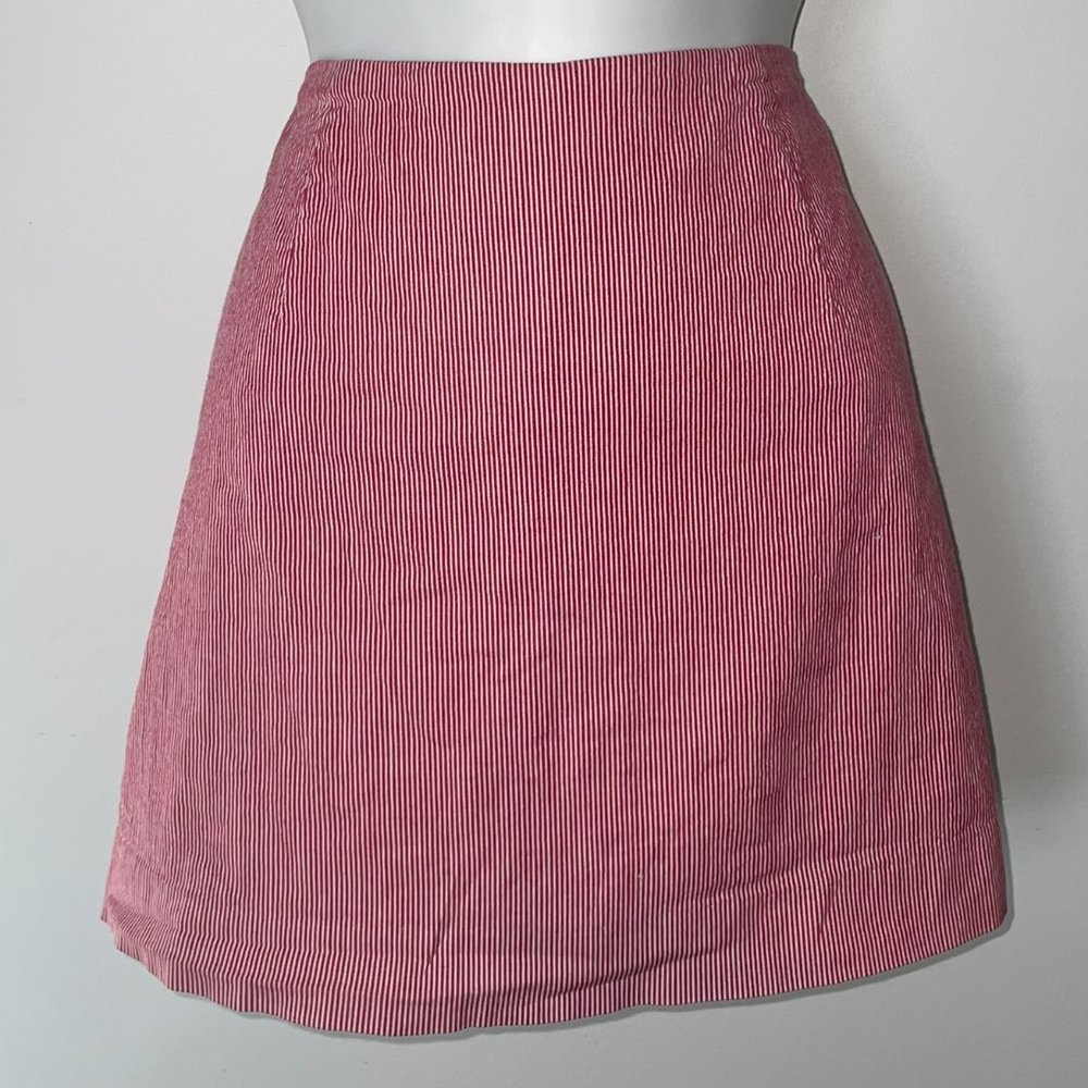 BMOSS Red Stripped Mini Skirt with Built-In Shorts